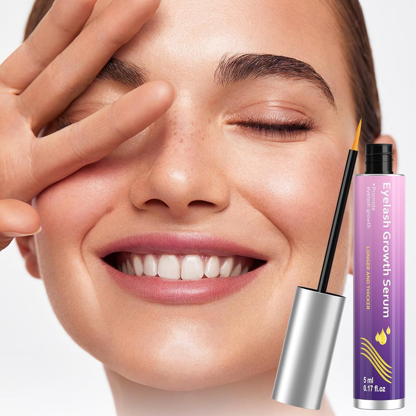 Lash Serum, Premium Eyelash Growth Serum Promotes Longer, Thicker, Fuller,Eyelash Serum Non Irritating (5ml)